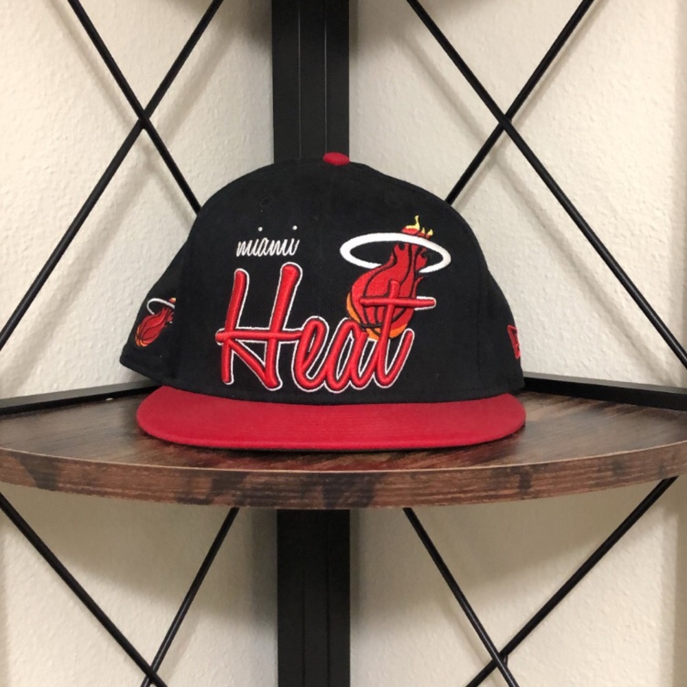 New Era Miami Heats Hardwood Classic Black Snapback Hat
